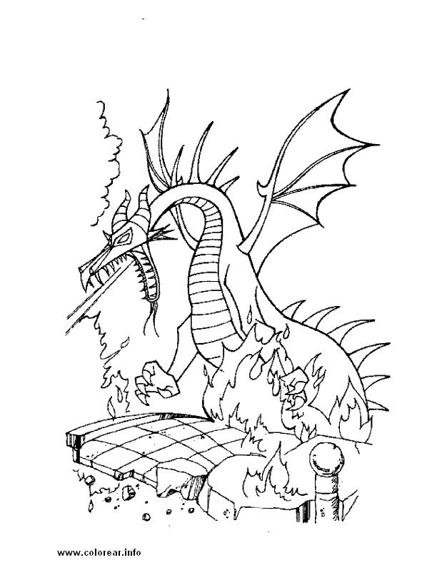 dragon sleeping-beauty PRINTABLE COLORING PAGES FOR KIDS.