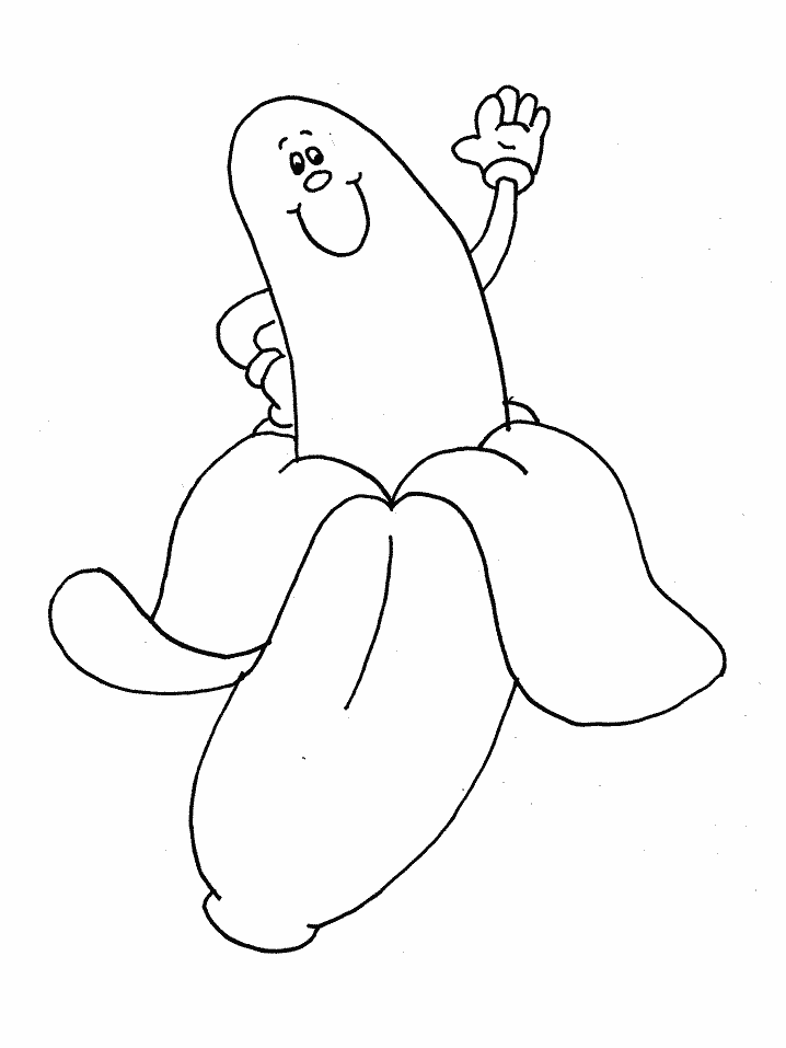 smile Banana Fruit Coloring Page | HelloColoring.com | Coloring Pages