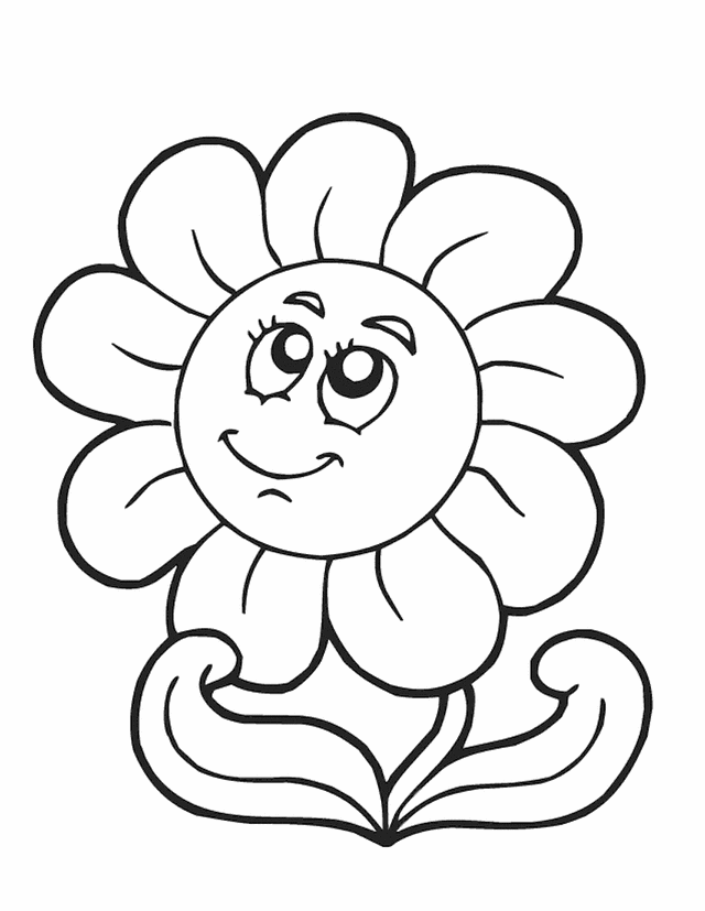 spring_flower-sunflower-coloring | Easy Coloring Pages for All