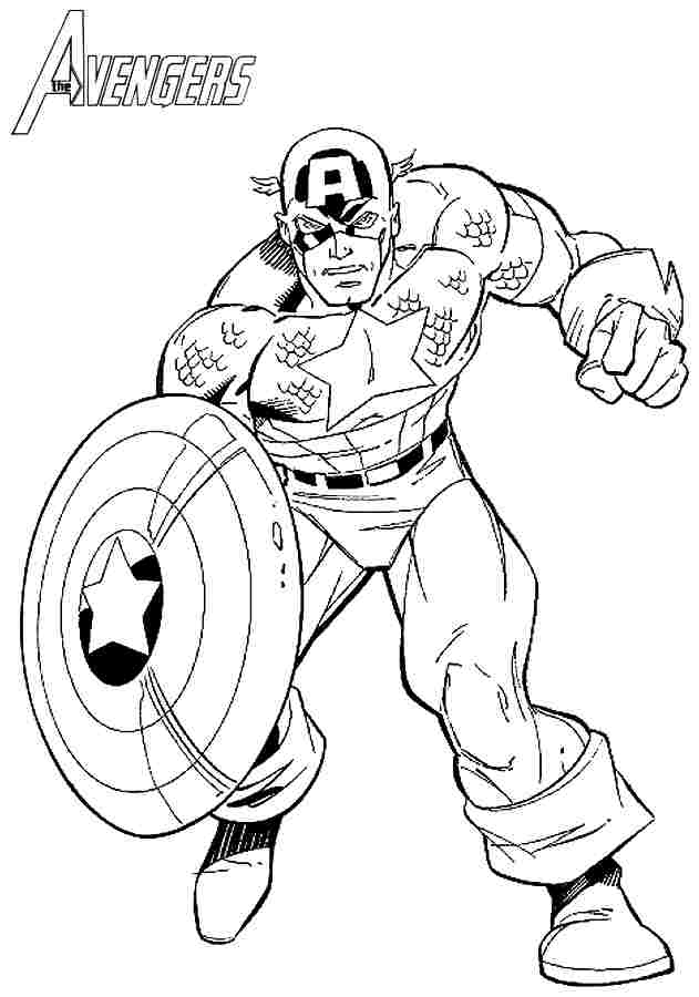 Colouring Pages Superhero Captain America Printable Free For Kids - #