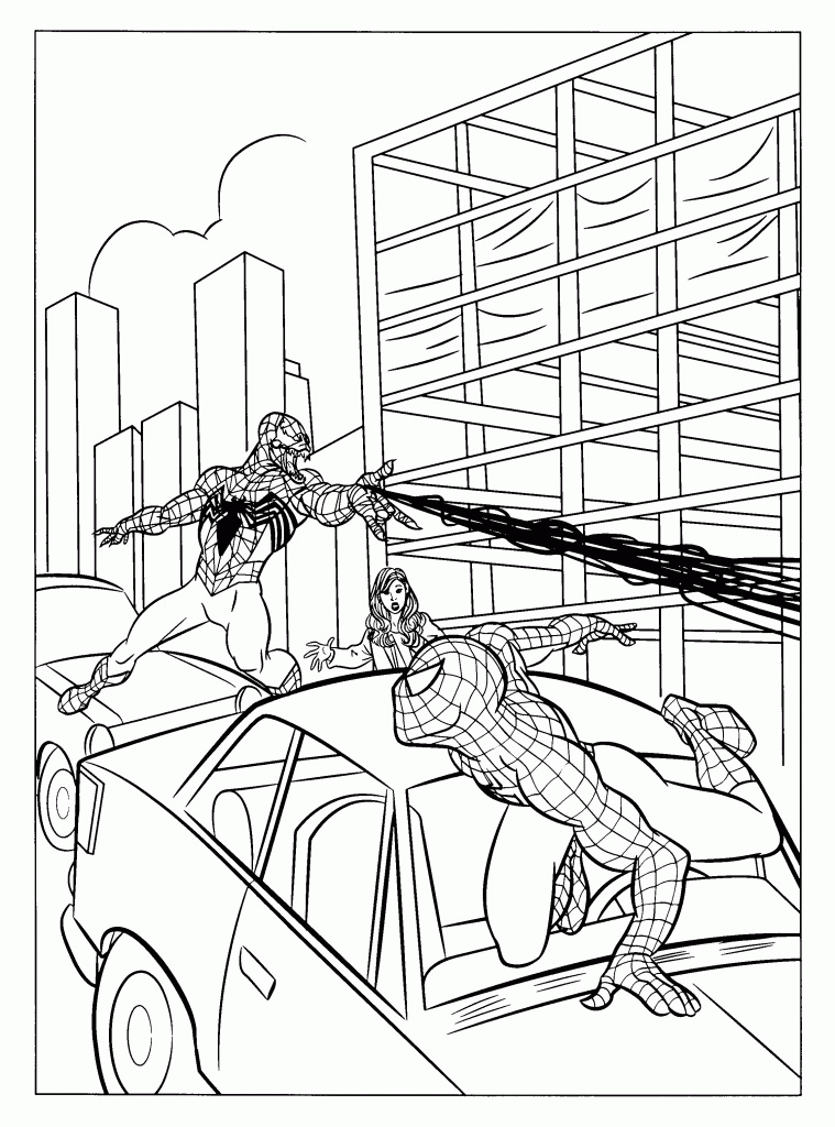 Spiderman Vs Venom Coloring Pages - Coloring Home