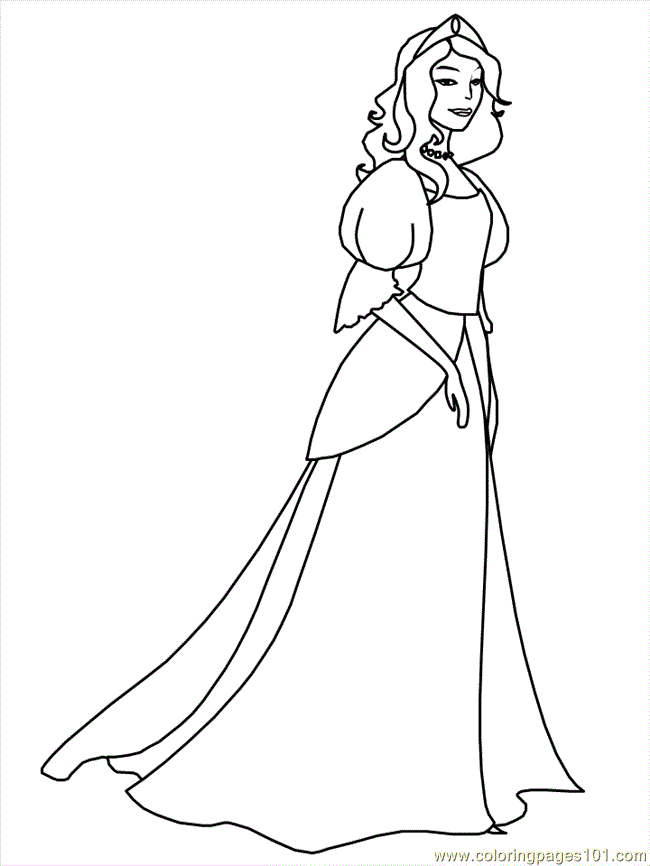Medieval princess Colouring Pages