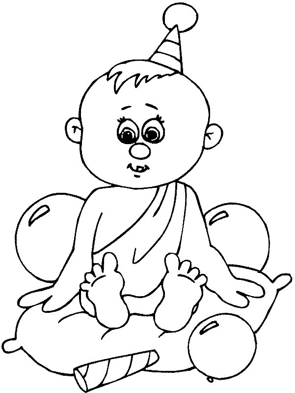 Baby Boy Coloring Pages Home Balloon Printable