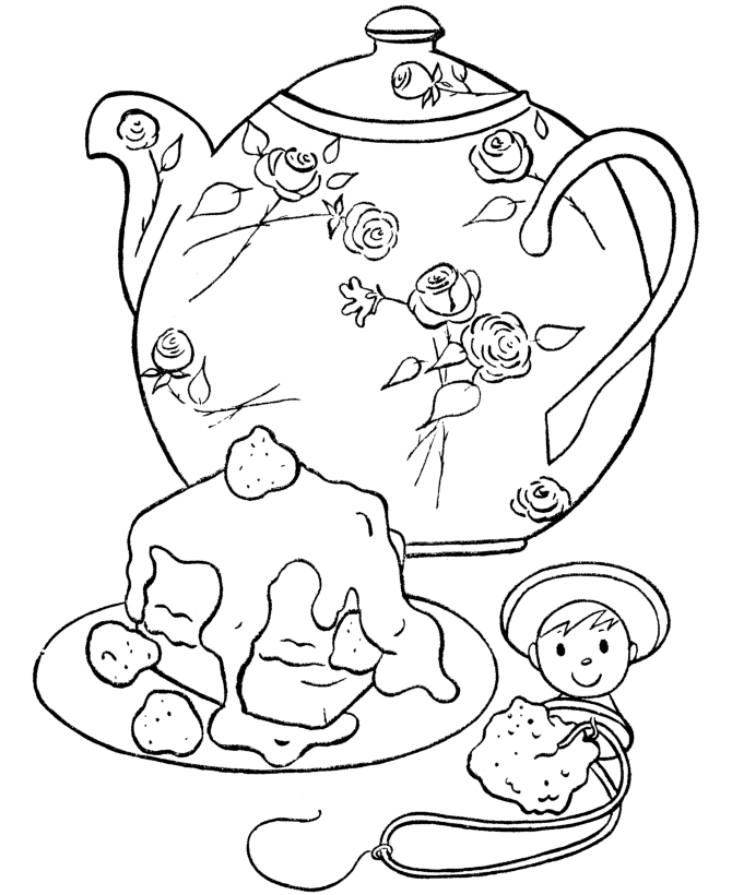Tea Party Coloring Pages - Coloring Home