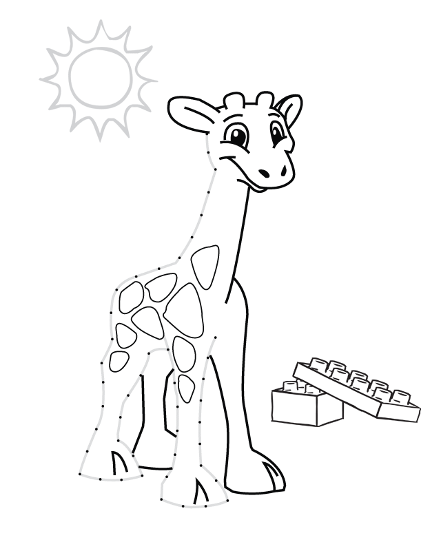 Lego Giraffe - Free Printable Coloring Pages
