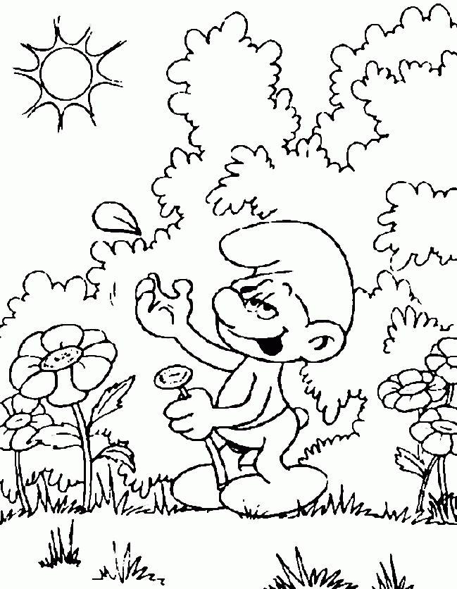 Free Smurf Coloring Pages For Kids - Technosamrat