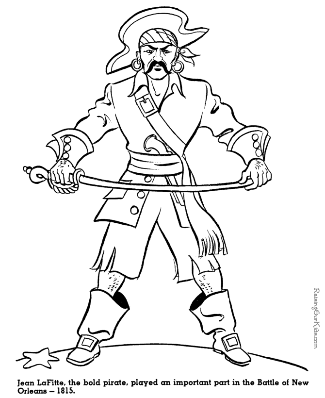 Jean LaFitte pirate coloring pages for kid 035