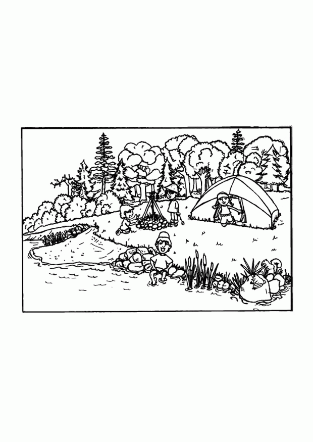 Camping Coloring Free Coloring Page Site 2014 | Sticky Pictures