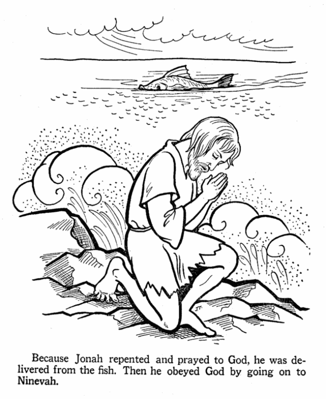 Jonah And The Whale Coloring Page - Coloring Home