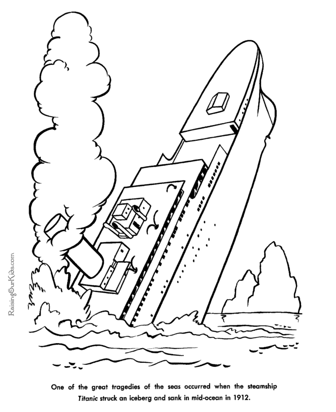 Sinking Ship Colouring Pages Coloring Home