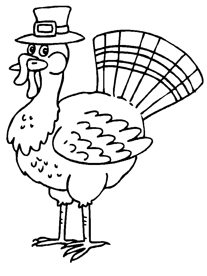 Turkey Coloring Pages: Turkey with Pilgrim Hat | Playsational