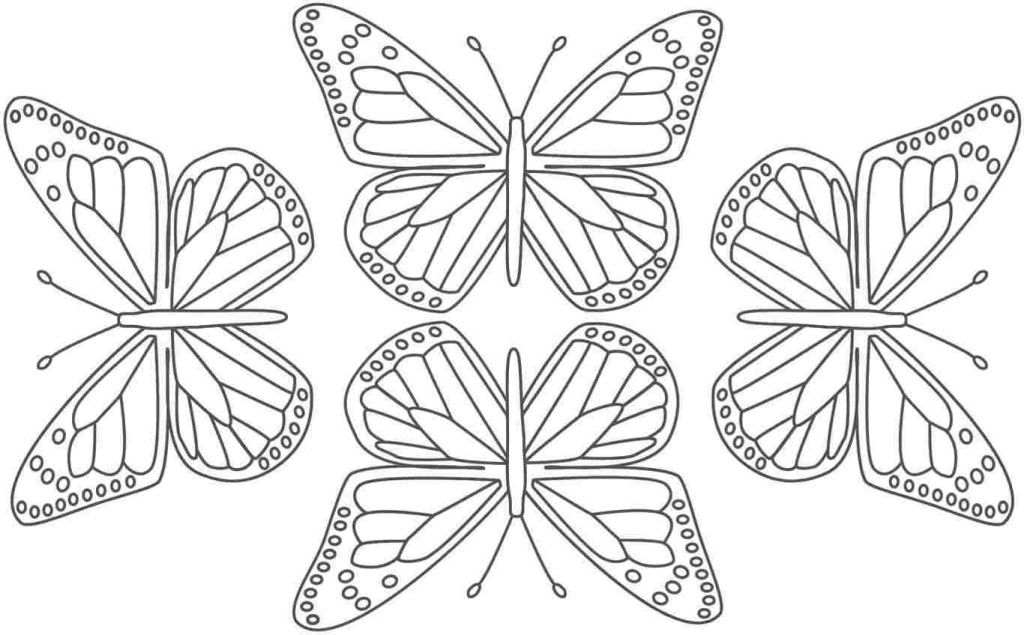 Animal Coloring Free Printable Butterfly Wall Stencils Home 