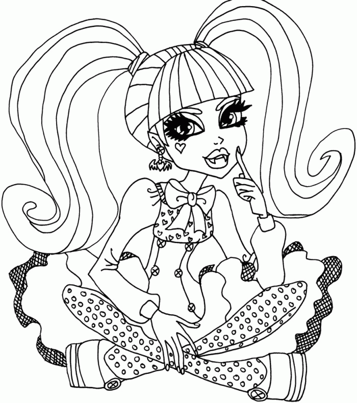 Monster High Is Thought Coloring Pages - Monster High Cartoon 