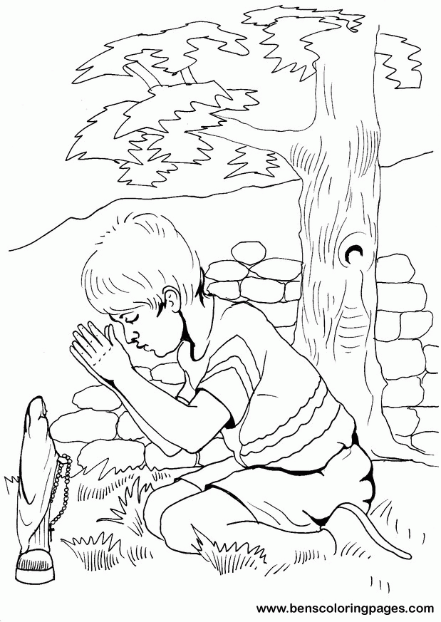 Child Praying Coloring Page - Coloring Home