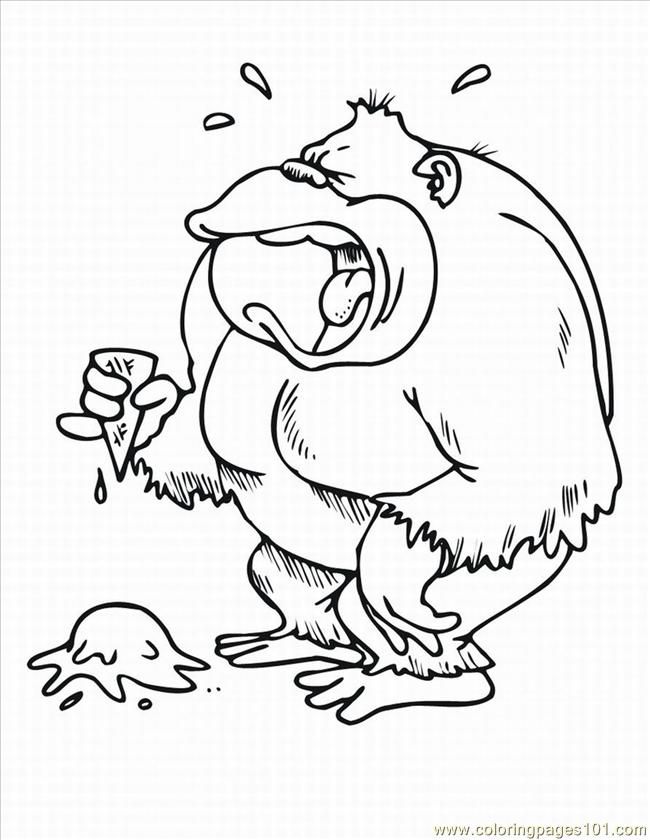 Coloring Pages Monkey Coloring Pages 3 Lrg (Mammals > Monkey 