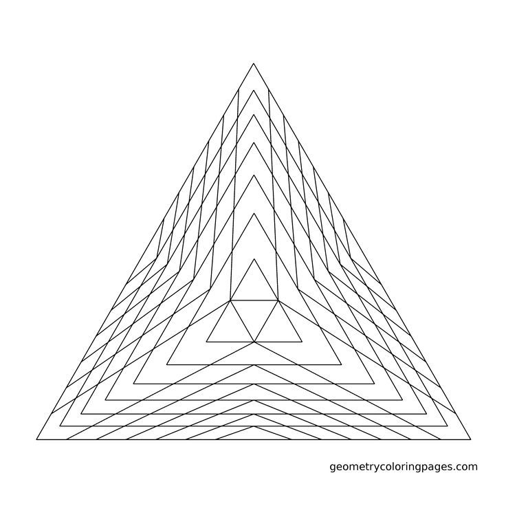Geometry Coloring Page, Pyramid | Sacred Geometry