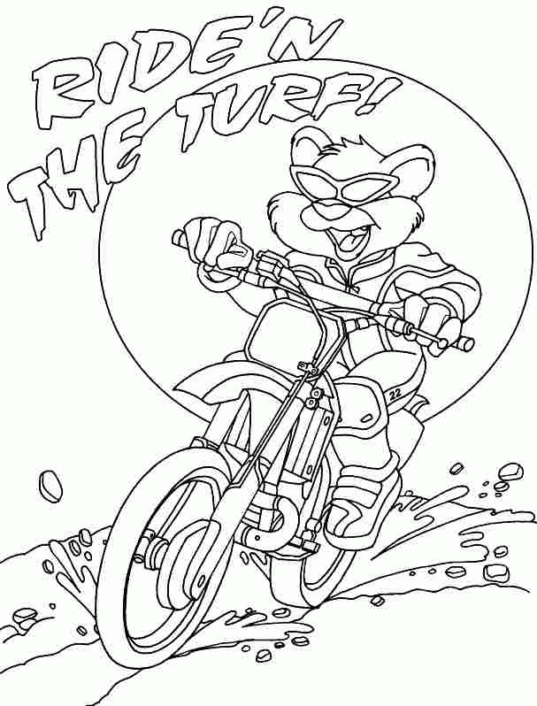 Printable Colouring Sheets Transportation Motorcycle For Kids 