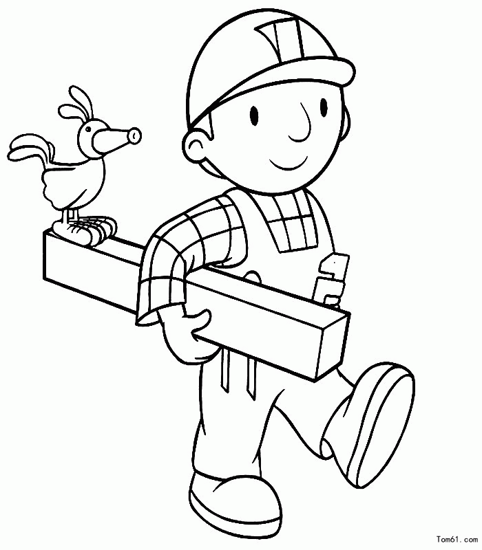 How to draw Bob the Builder - Stick figure-Children's paintings