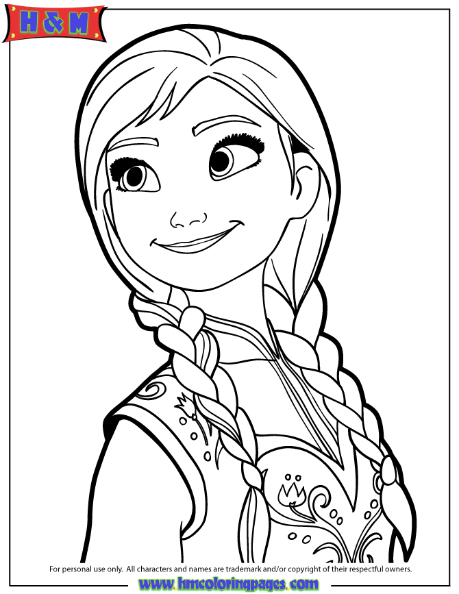 Portrait Of Anna Coloring Page | Free Printable Coloring Pages