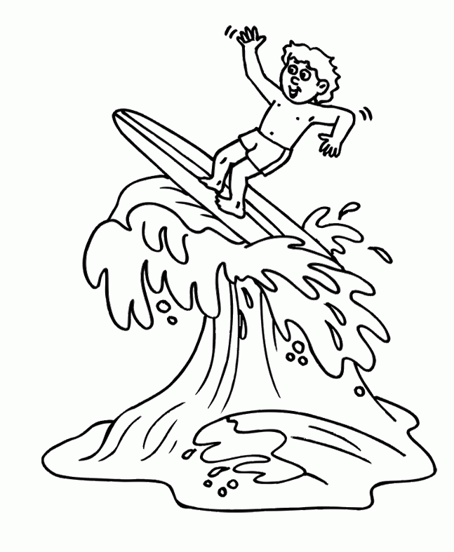 Surfing Coloring Pages - Coloring Home
