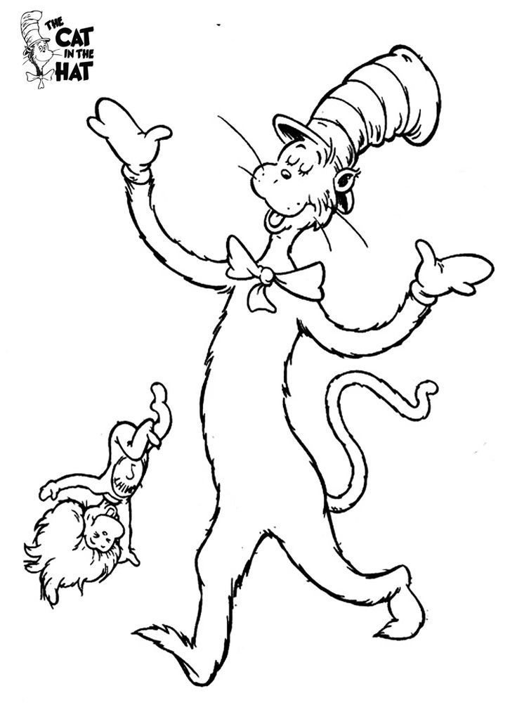 Dr. Seuss Coloring Pages Cat In The Hat Coloring Home