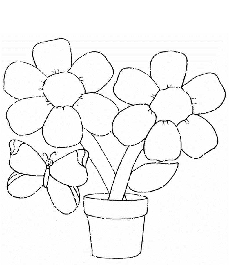 Simple Flower Coloring Pages - Coloring Home