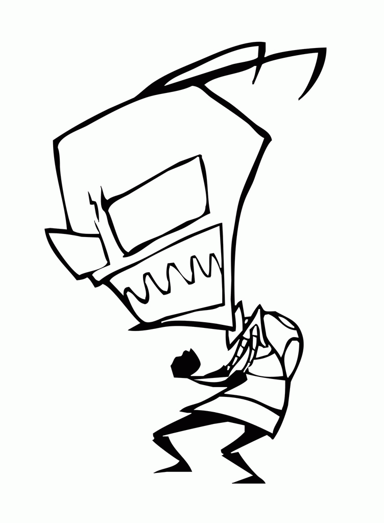 Gir Invader Zim Stenci Colouring Pages (page 3)