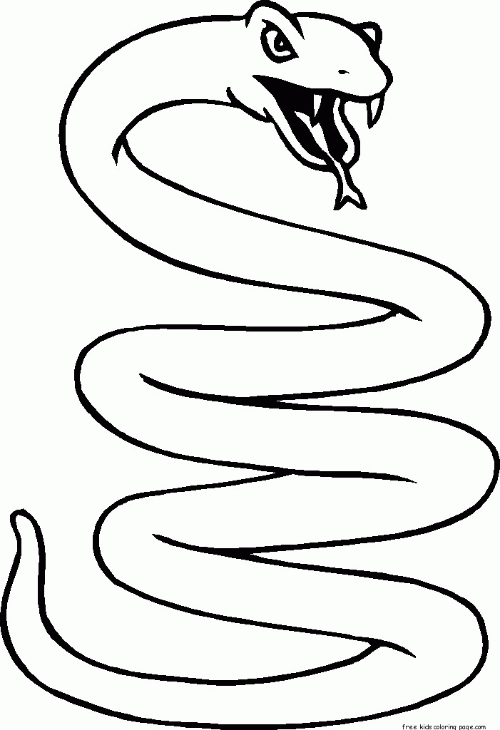 Kids Coloring Pages Jungle Coiled Snake Print Out