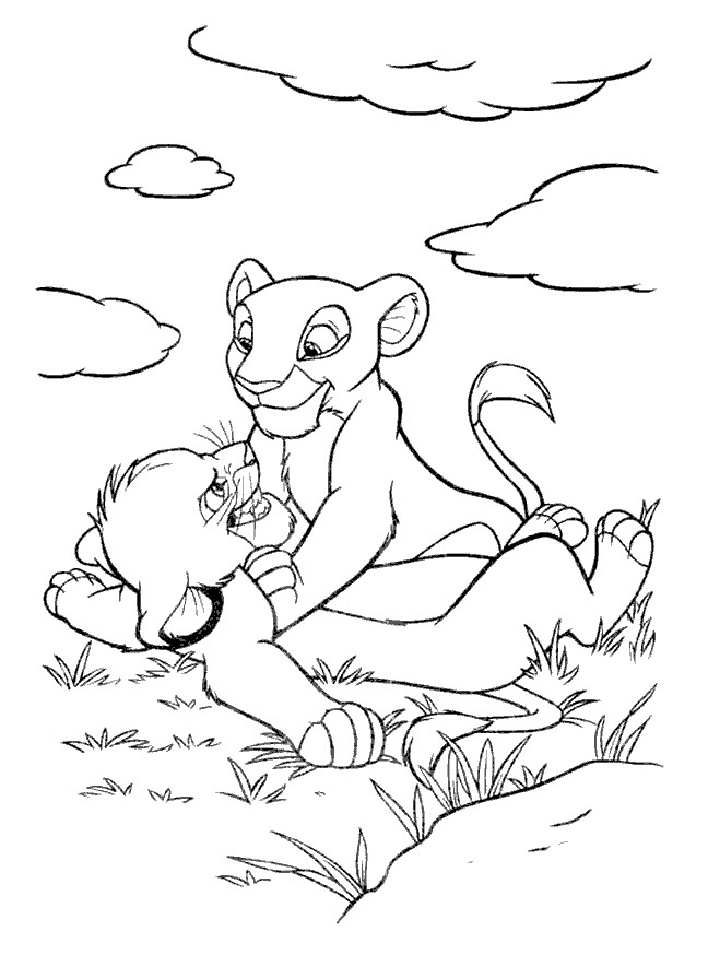886 Cartoon Simba And Nala Coloring Pages with disney character