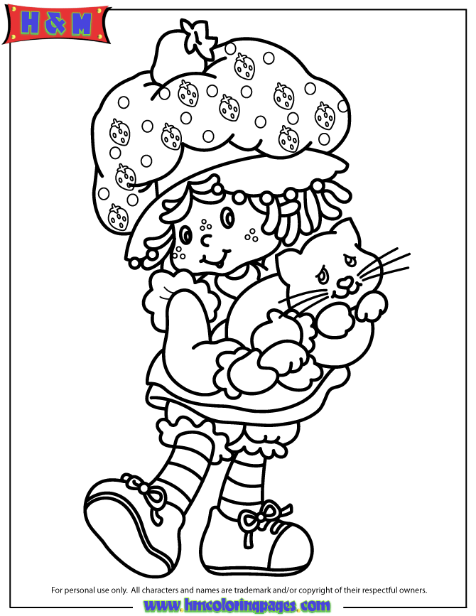 Strawberry Shortcake Decorating Big Strawberry Coloring Page | HM 