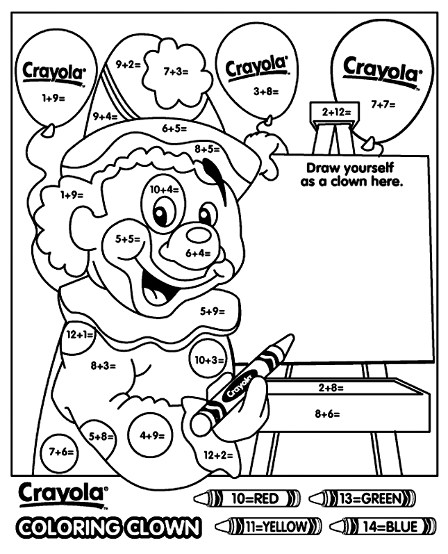 Addition Coloring Worksheets First Grade