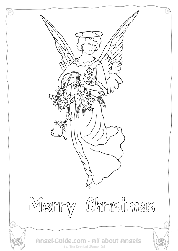 Coloring Pages Angels Winter Holly, Winter's Coloring Pages Angels 
