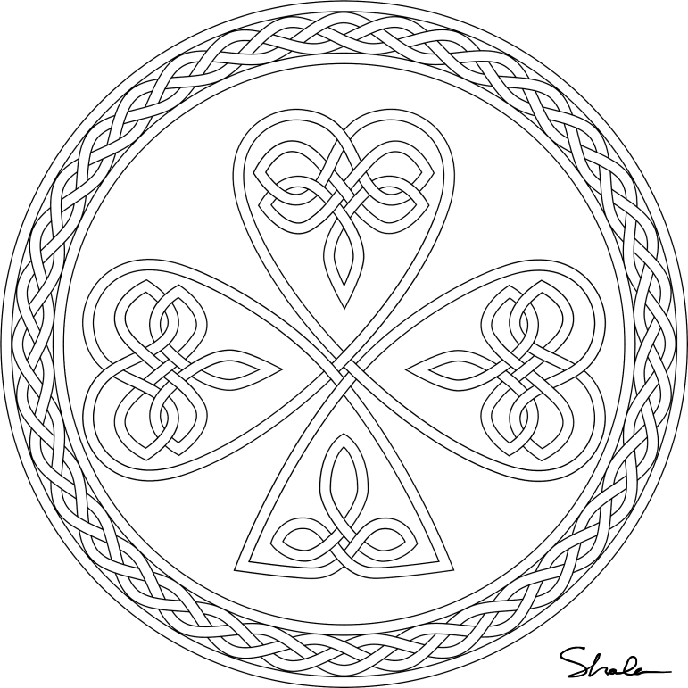 Shamrock Coloring Page For Adults - Coloring Pages