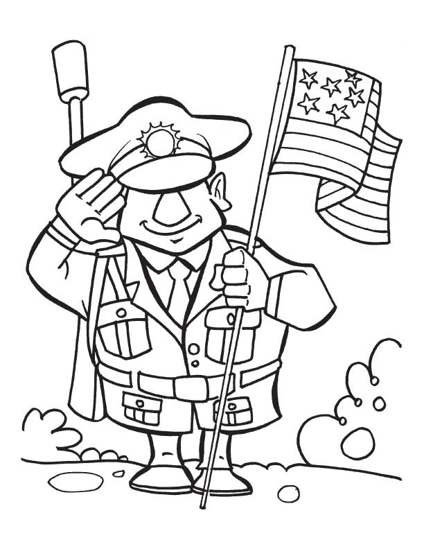 Cartoon Veterans Day Coloring Pages 