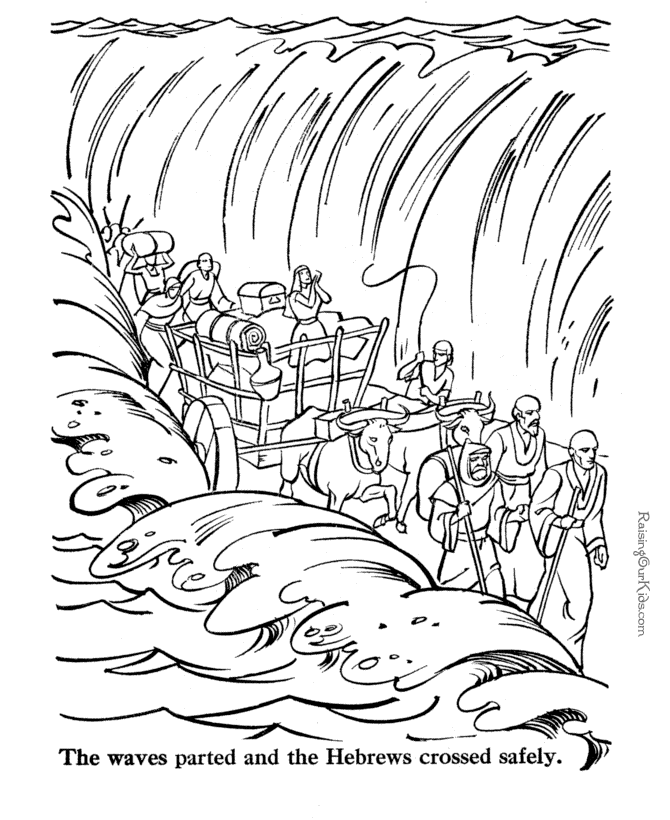 Moses Parting The Red Sea Coloring Page - Coloring Home