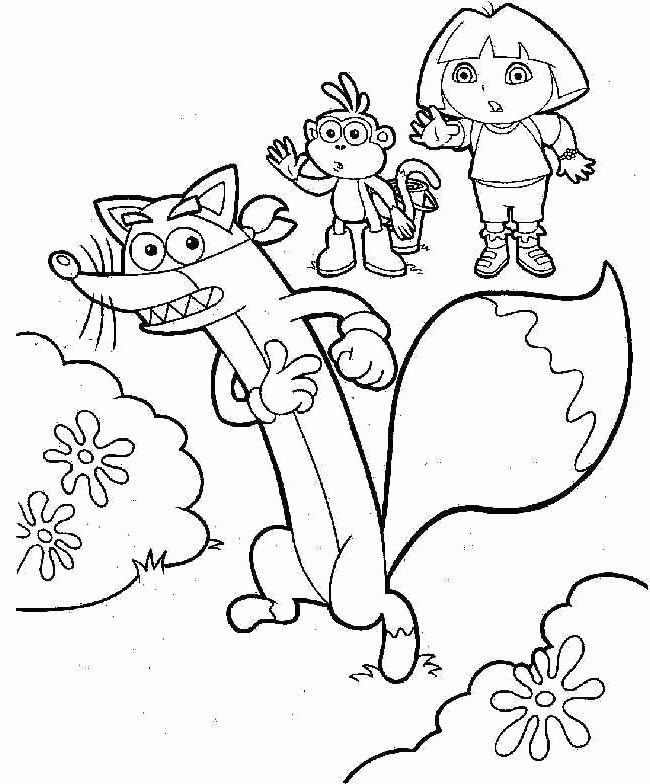 Dora The Explorer Boots Coloring Pages - Dora Coloring Pages 