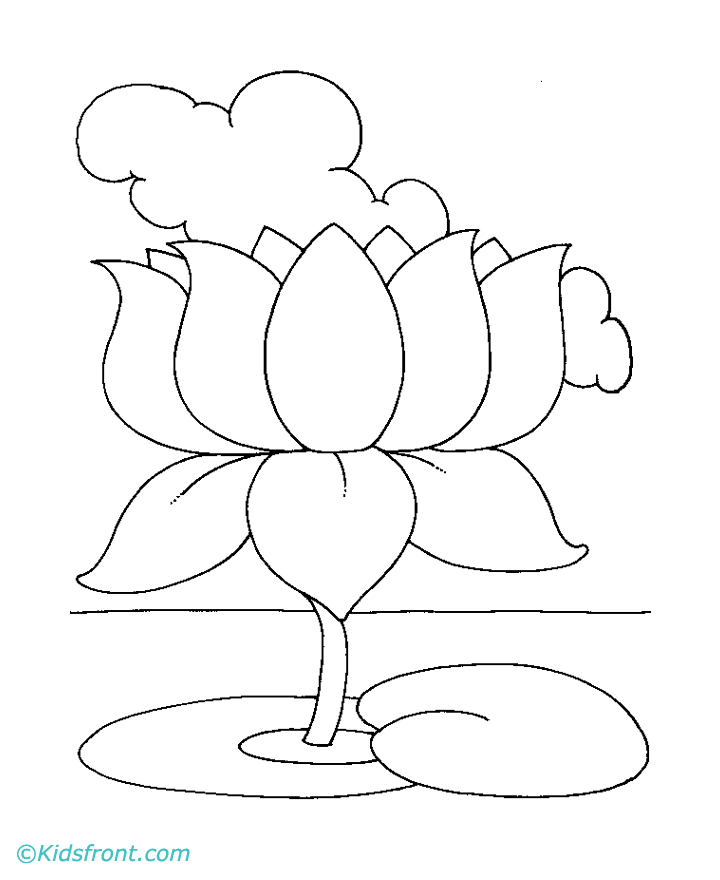 Lotus Flower Coloring Page - Coloring Home