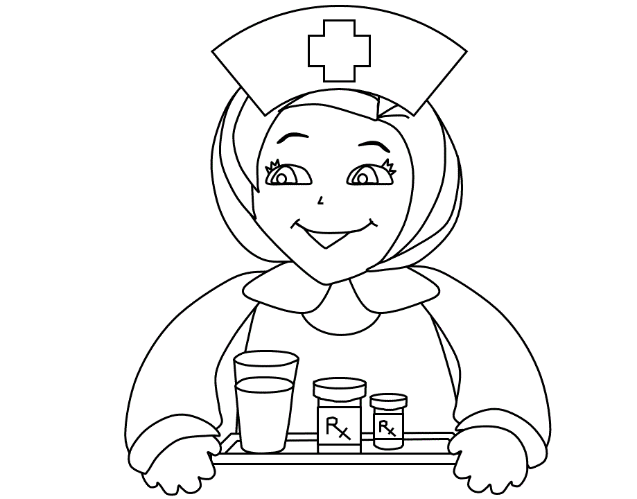 Printable Nurse Hat Coloring - Doctor Day Coloring Pages : iKids 