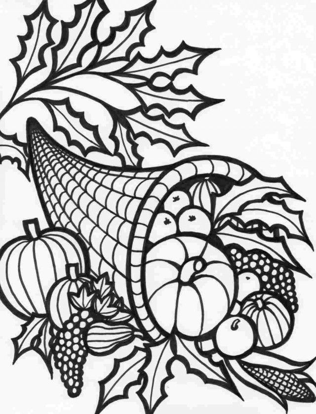 Coloring Sheets Thanksgiving Food Free For Little Kids 275705 