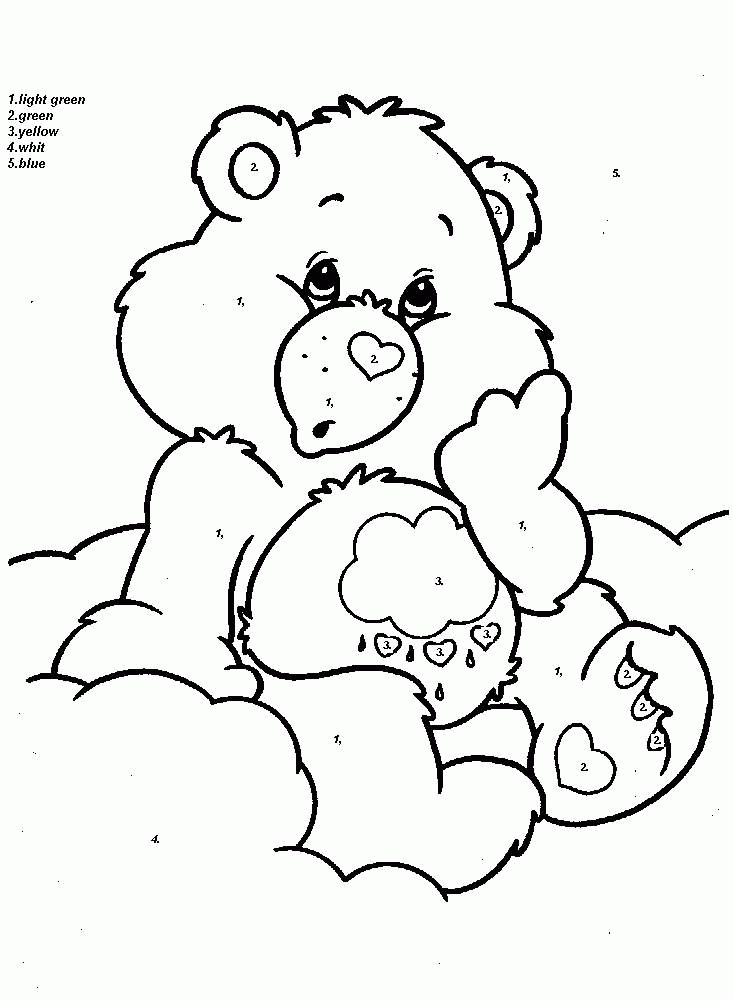 Teddy Bear Color By Number Coloring Picture