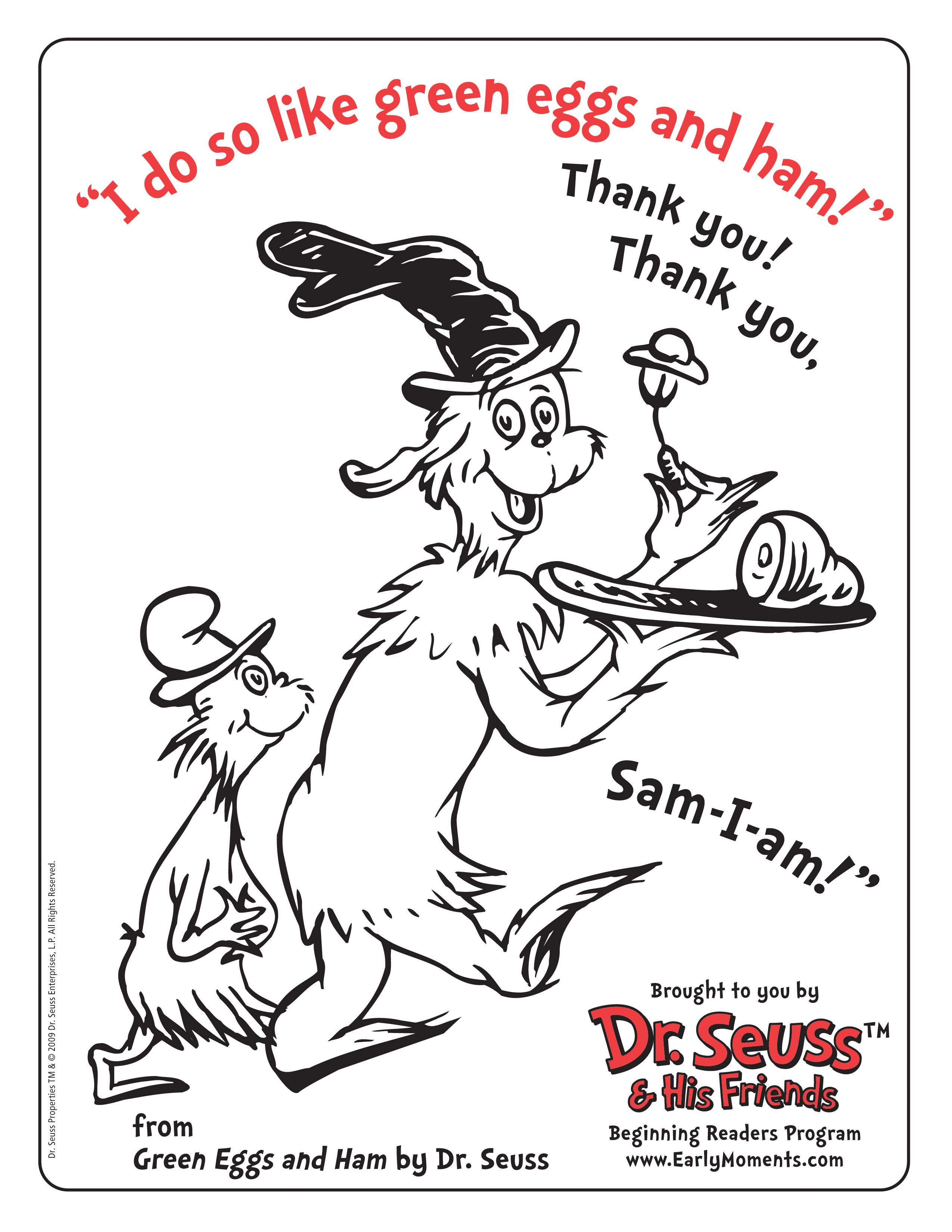 Green Eggs And Ham Coloring Page Download Coloring Home