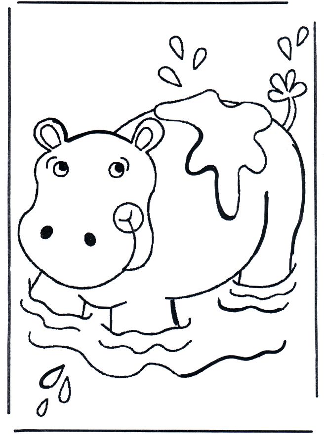 baby hippo Colouring Pages (page 2)