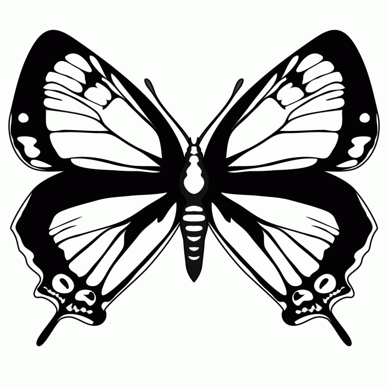 black-pattern-butterfly-coloring-pages: black-pattern-butterfly 