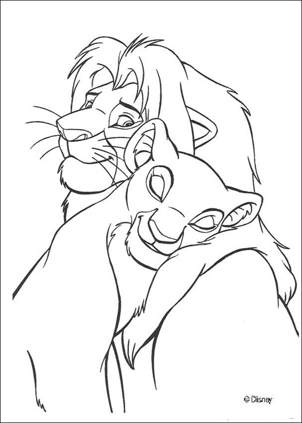 The Lion King coloring pages - Mufasa fighting a duel with Scar
