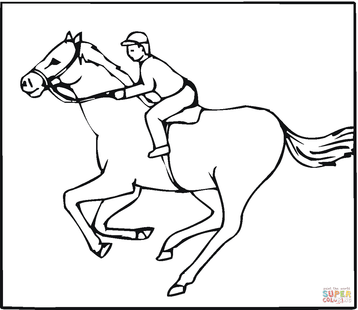 Race Horse Coloring Page | Free Printable Coloring Pages - Coloring Home