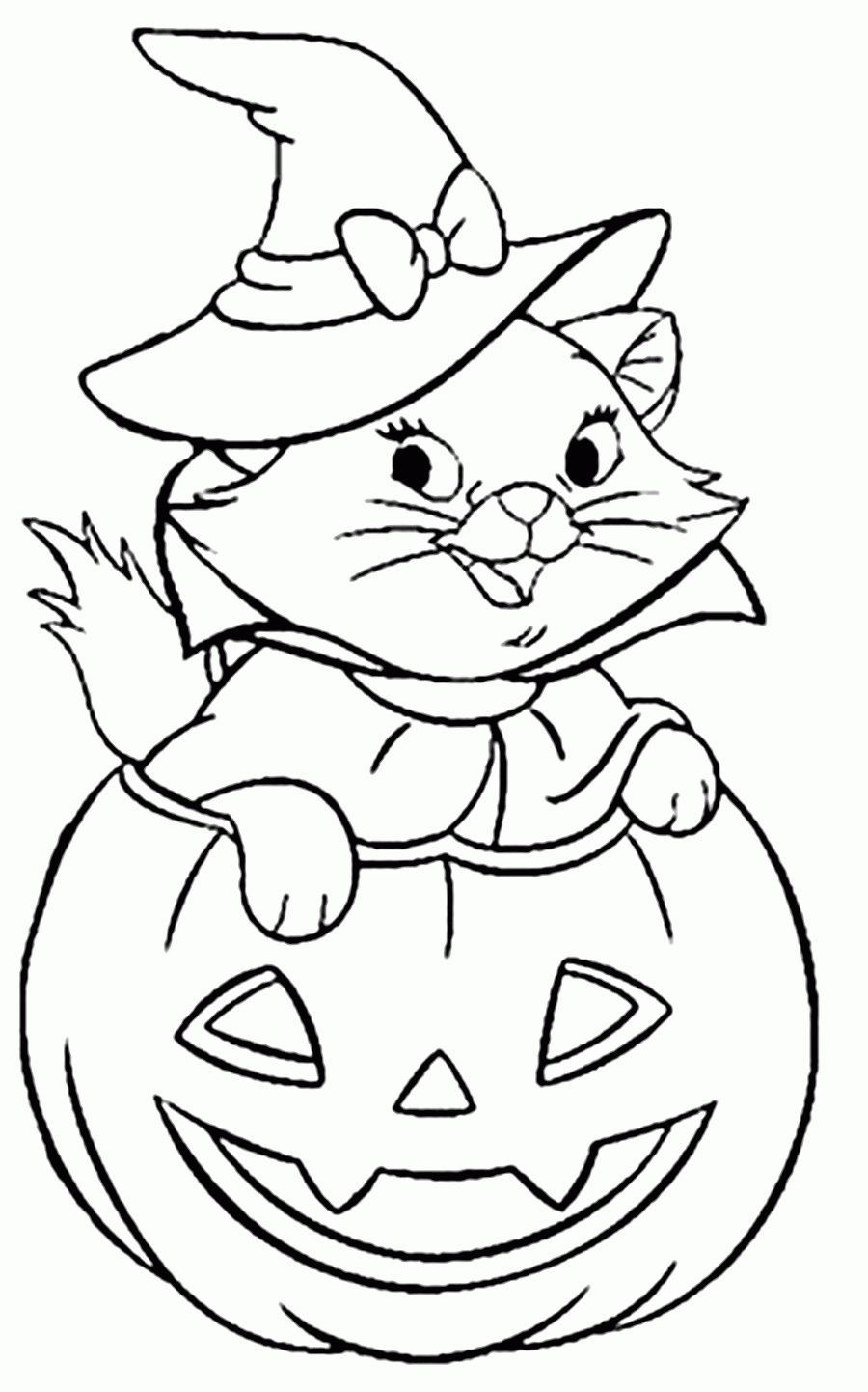 Halloween Cat Coloring Pages Free Printable - Coloring Home