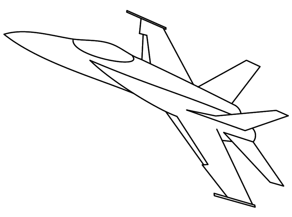 F-18 Fighter Jet - Coloring Page (Military)