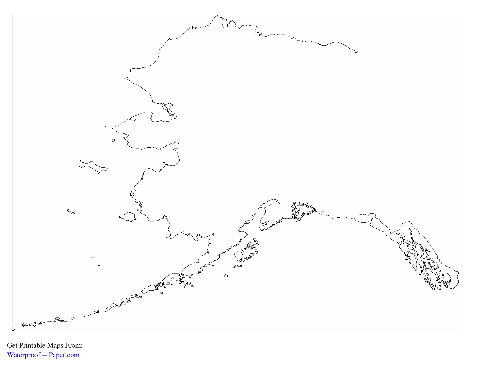 Alaska Outline Map Printable World Maps Coloring Home