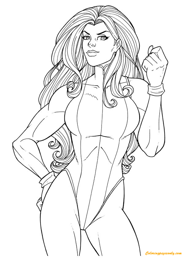 She-Hulk from Avengers Coloring Page - Free Coloring Pages Online