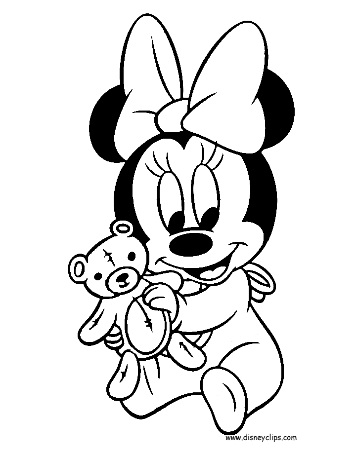 Baby Minnie - Coloring Pages for Kids and for Adults